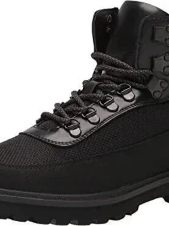 Kenneth Cole REACTION Men\'s Klay Lug Combat Boot, Black, Size 11.5 M